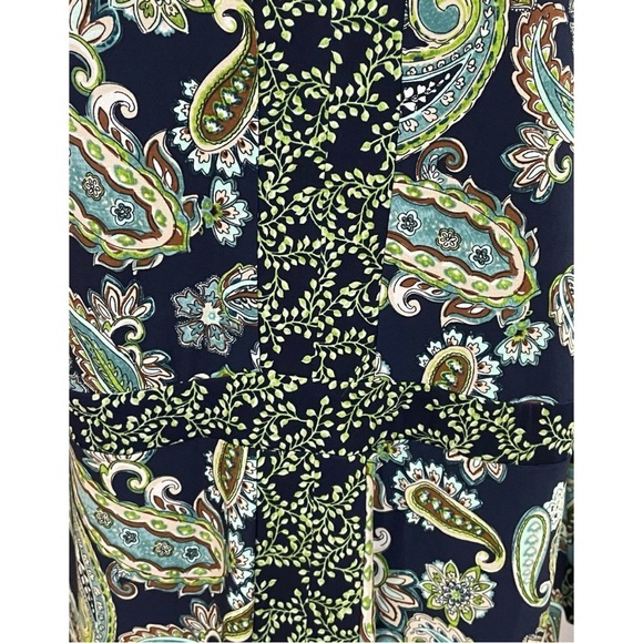 Susan Graver Sheath Dress Blue Green Paisley Floral Print Size XLP - Picture 5 of 6